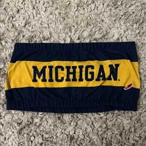 League Michigan Tube Top in Navy and Maize